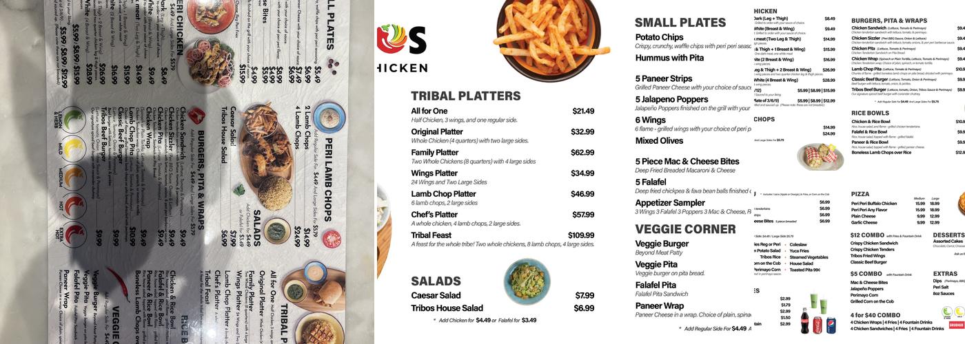 Tribos Peri Peri Chicken Menu