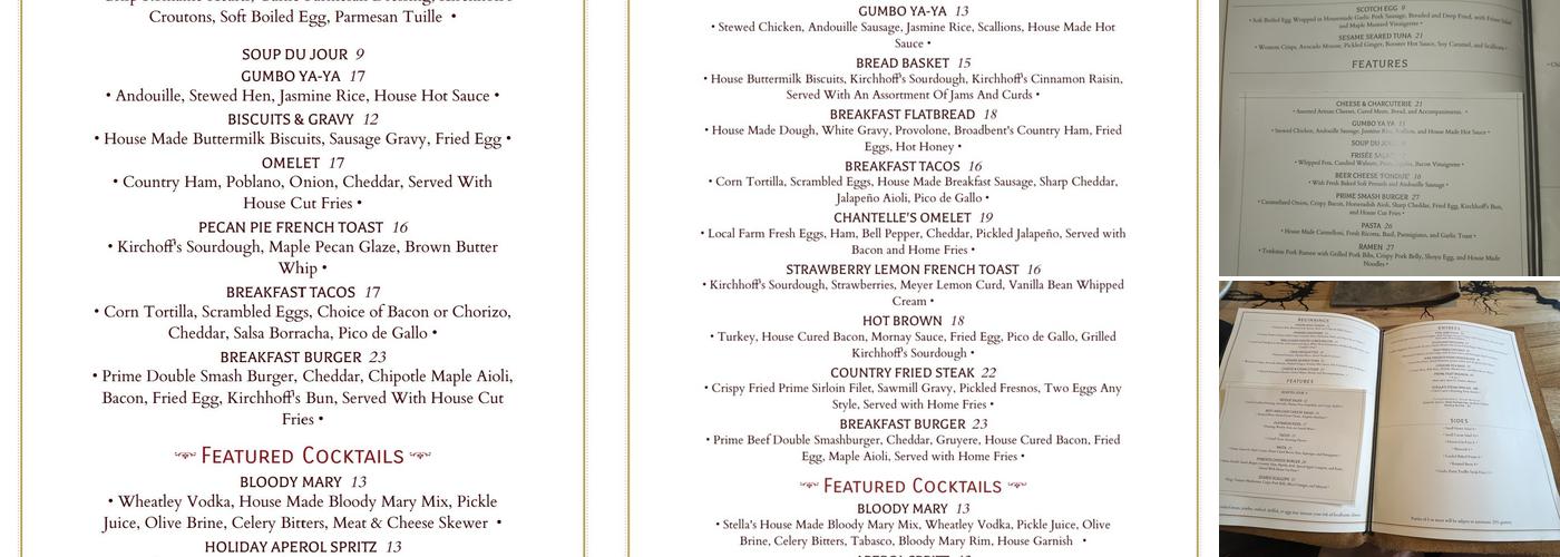 Stella's Menu