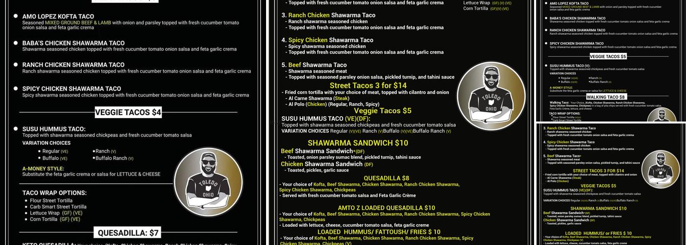 Baba's Eats Menu