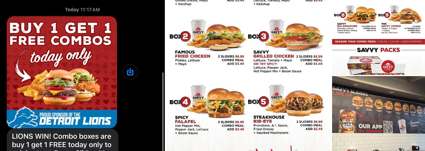 Savvy Sliders Menu