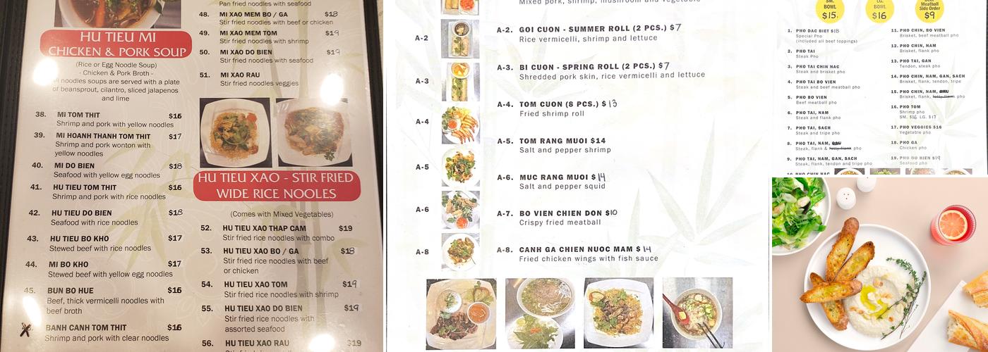 Pho Ben Menu