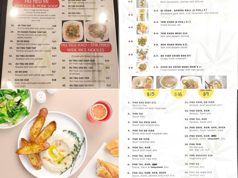 Pho Ben Menu