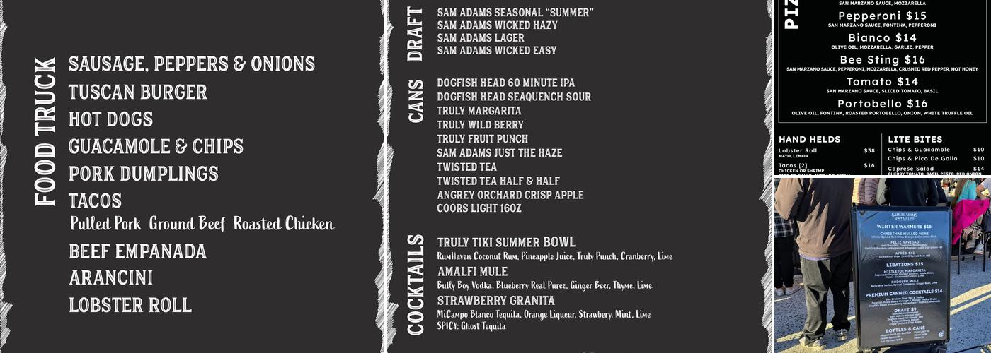 Sam Adams Beer Garden at Tuscan Village Menu