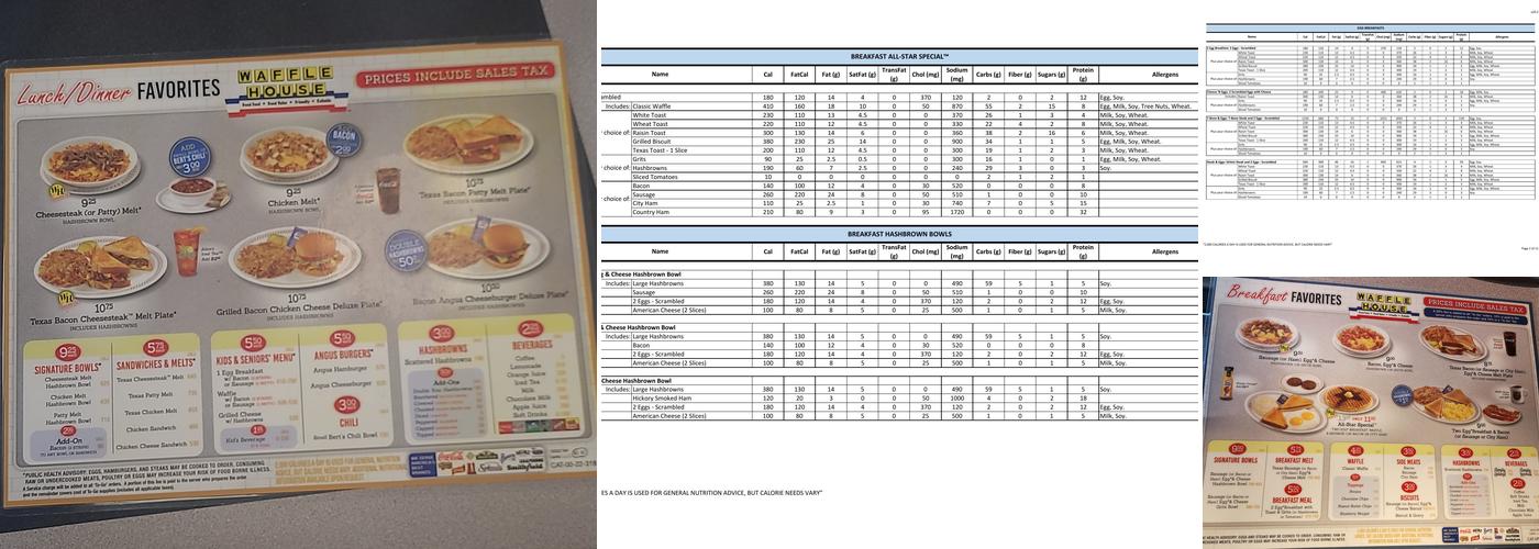 Waffle House Menu