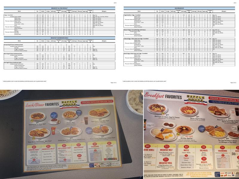 Waffle House Menu