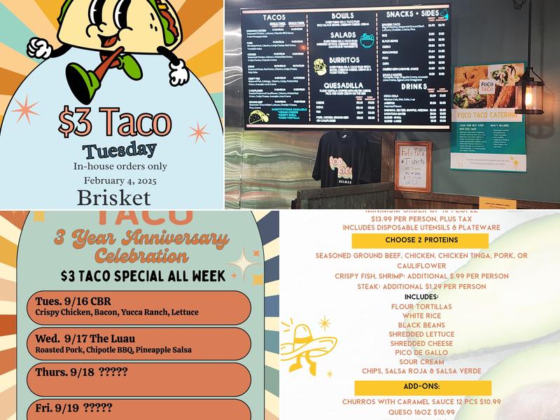 FoCo Taco Menu