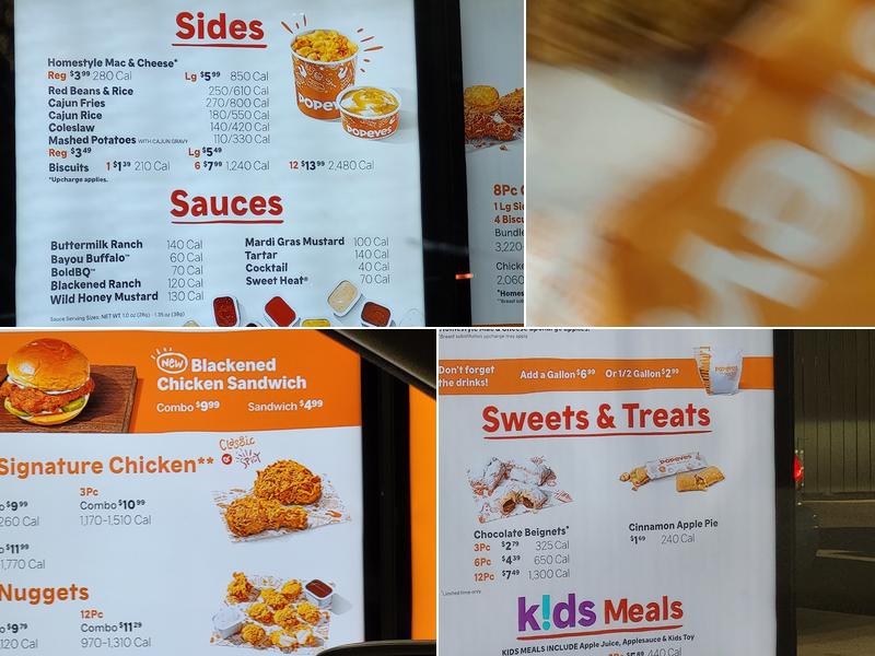 Popeyes Louisiana Kitchen Menu