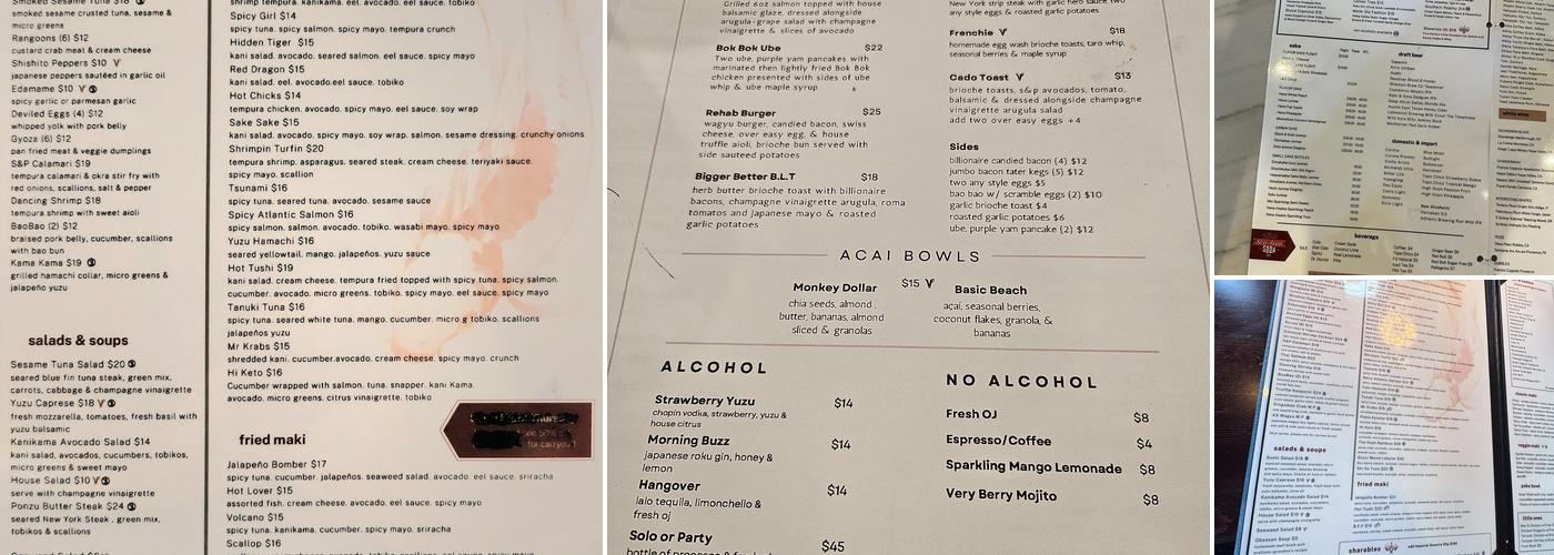 Hush Sushi, Kitchen & Bar Menu