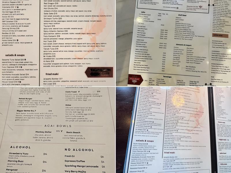 Hush Sushi, Kitchen & Bar Menu