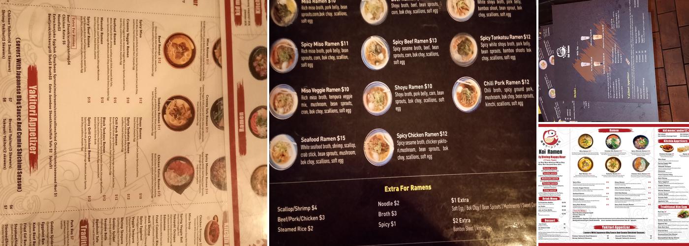 Koi Ramen&sushi Menu