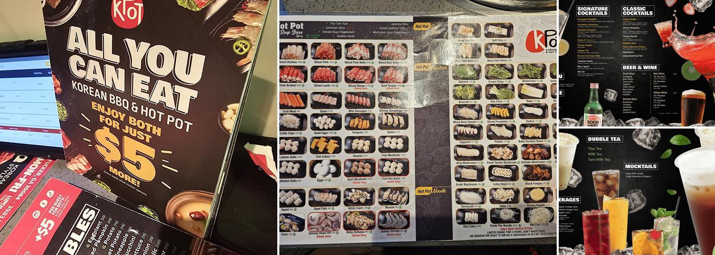 KPOT Korean BBQ & Hot Pot Menu