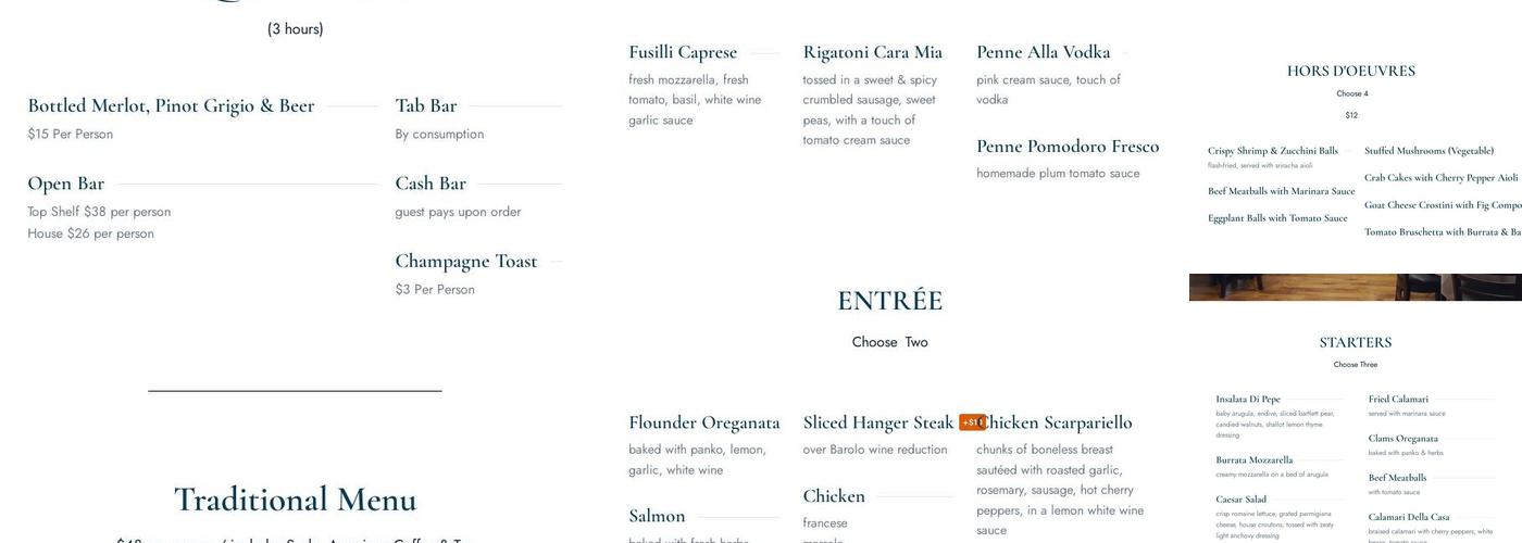 The Chef's Table - Lynbrook Menu