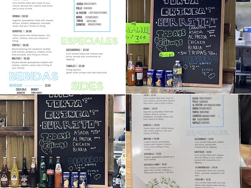 Taqueria La Pasadita Menu