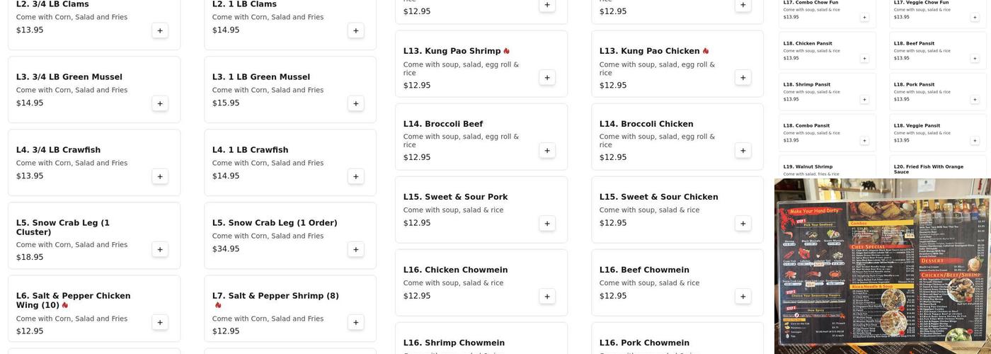 Lucky Bamboo Chinese Menu