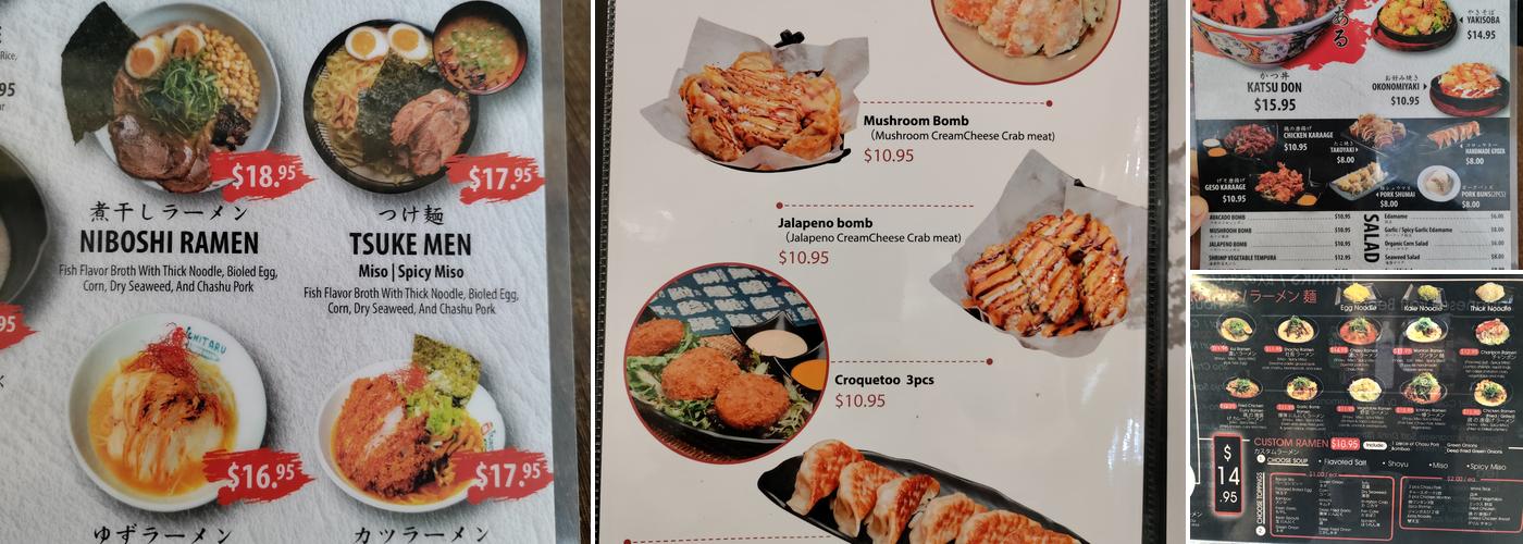 Ichitaru Ramen Menu