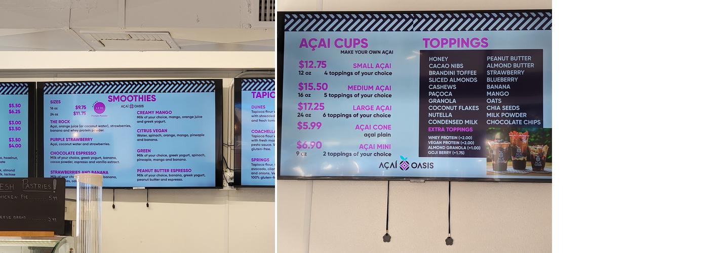 Acai Oasis Menu