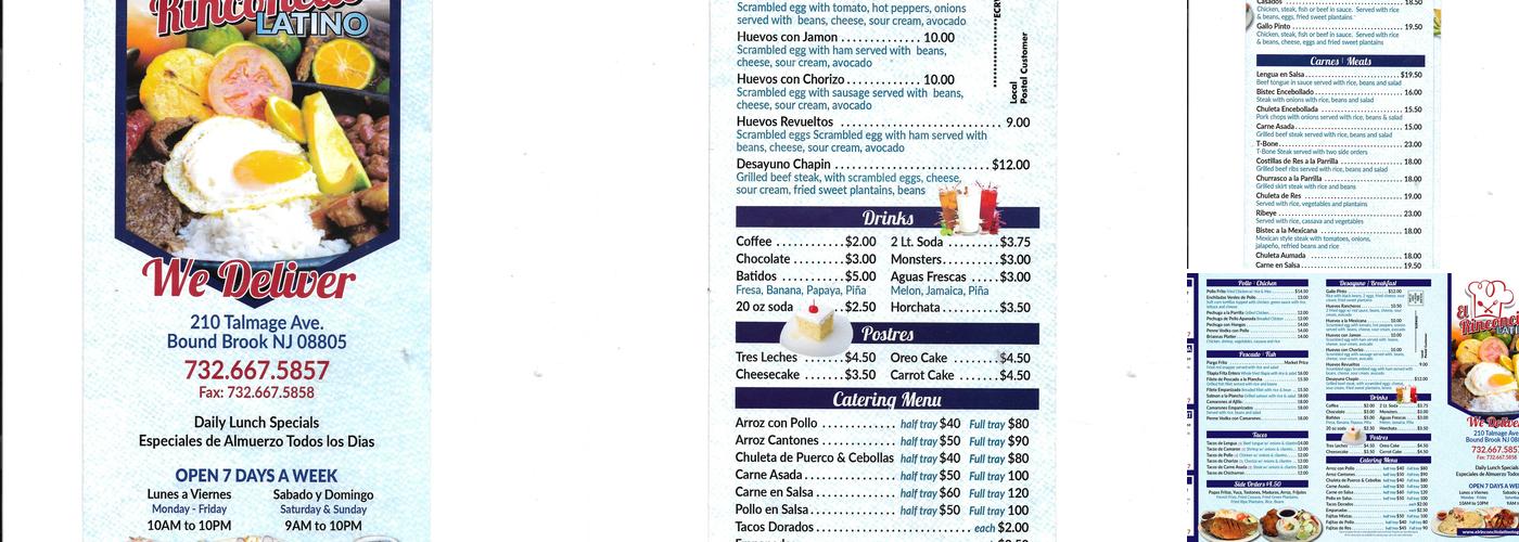 El Rinconcito Latino Menu