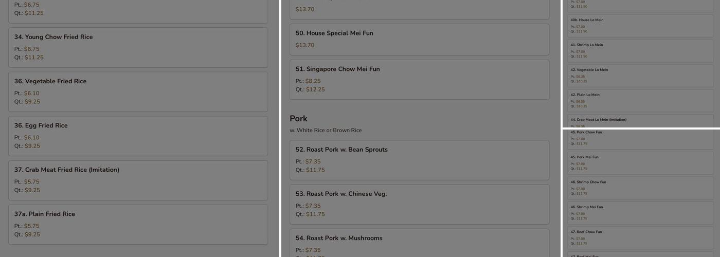 New Ming Menu