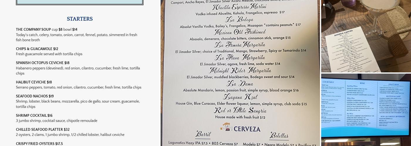 Bodega Laguna Menu