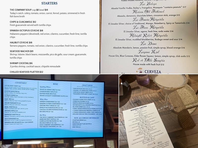 Bodega Laguna Menu