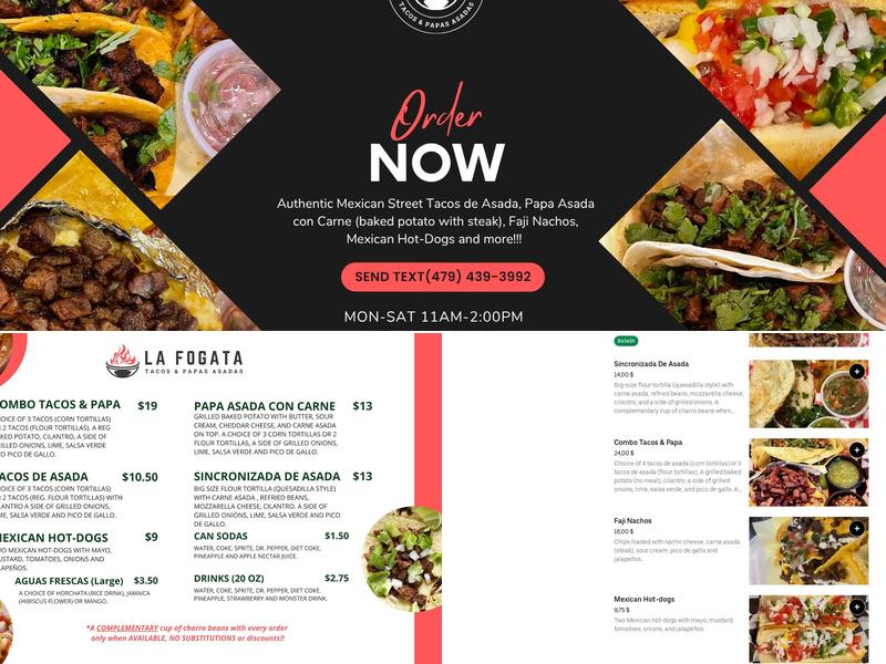 La Fogata Tacos & Papas Asadas, LLC Menu