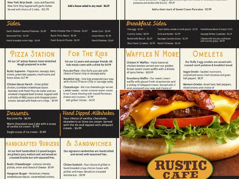 Rustic Café Menu