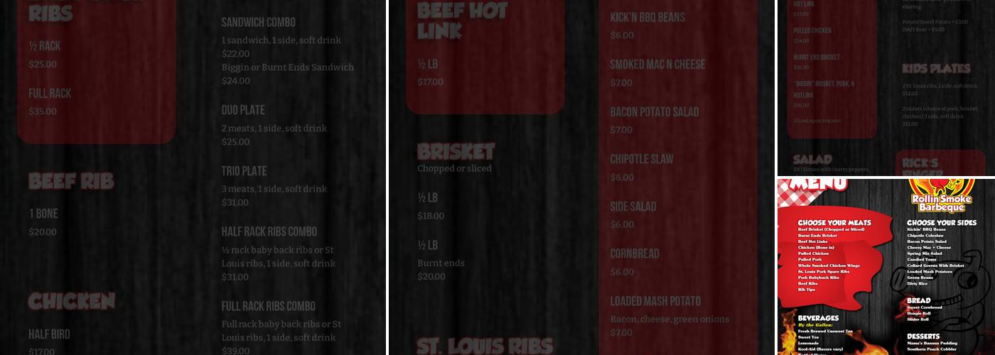 Rollin’ Smoke Menu