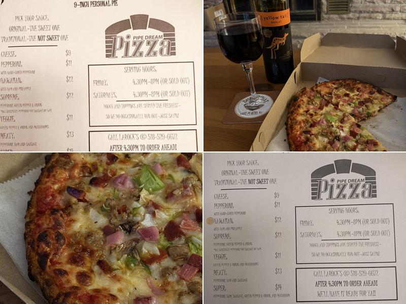 Pipe Dream Pizza Menu