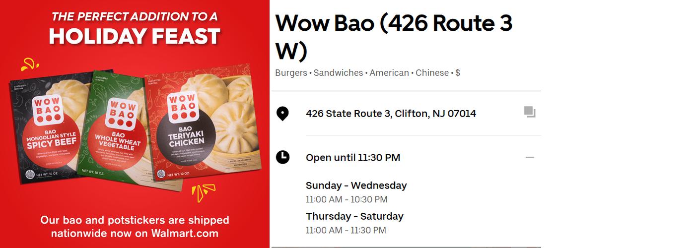 Wow Bao Menu