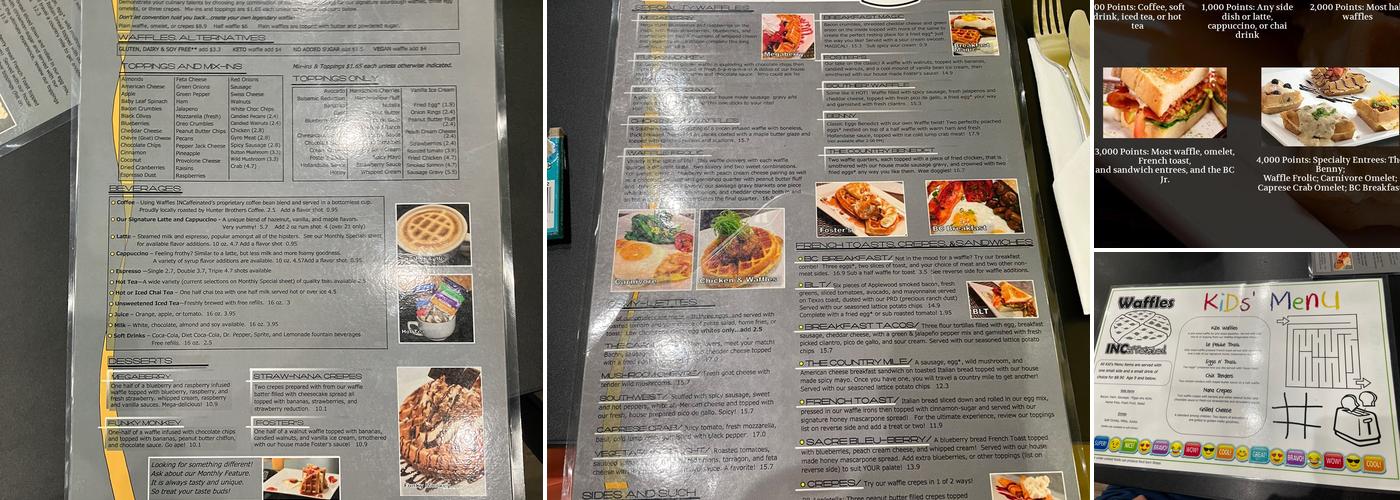 Waffles, INCaffeinated, Upper St. Clair Menu