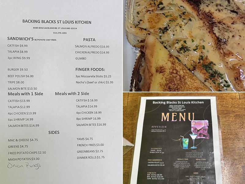 BACKING BLACKS ST LOUIS KITCHEN/BAR Menu