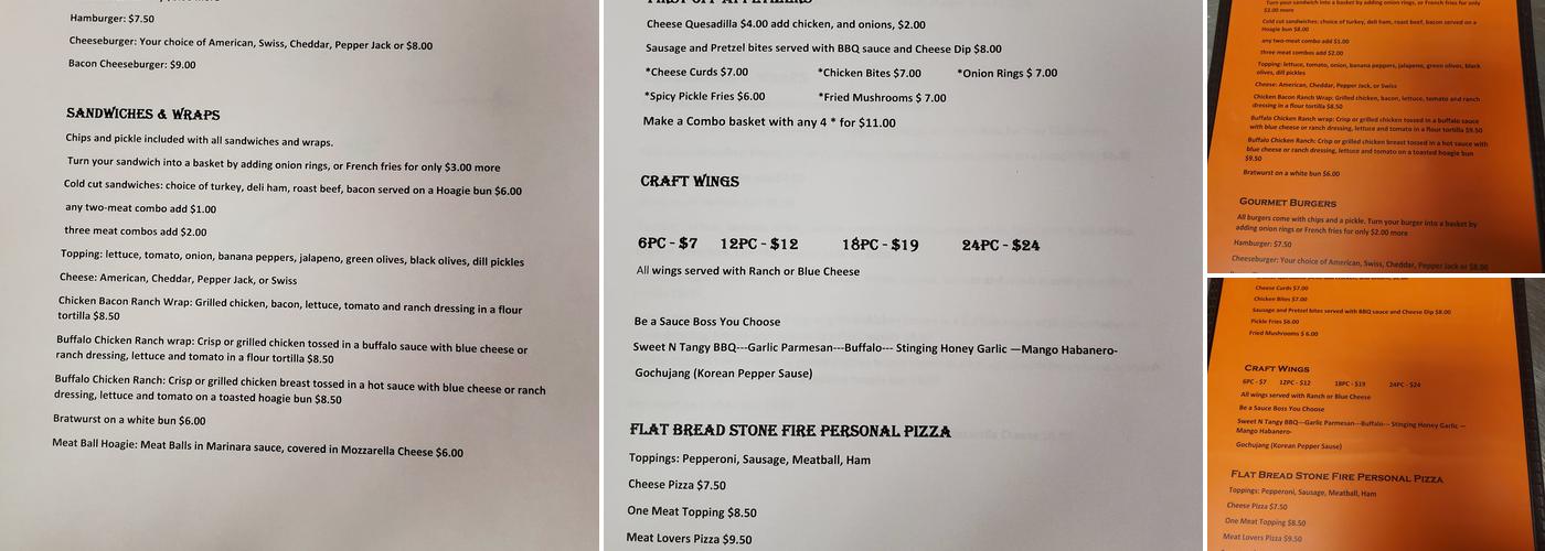 Off-Sides Sports Bar Menu