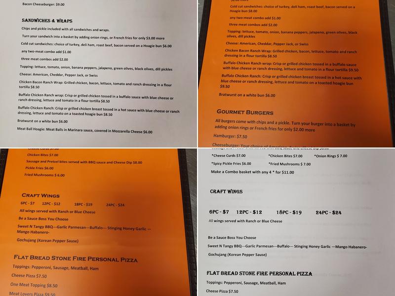 Off-Sides Sports Bar Menu