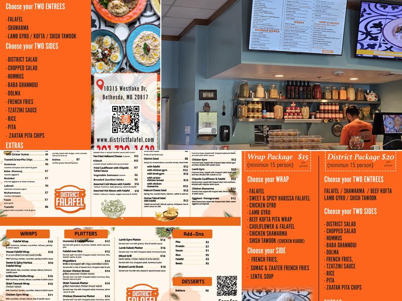 District Falafel Menu