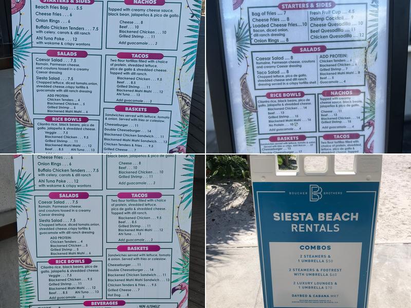 Sun Deck at Siesta Beach Menu