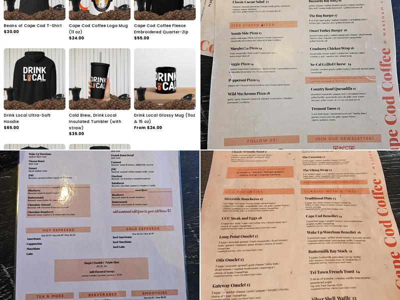 Cape Cod Coffee @ Wareham Crossing Menu