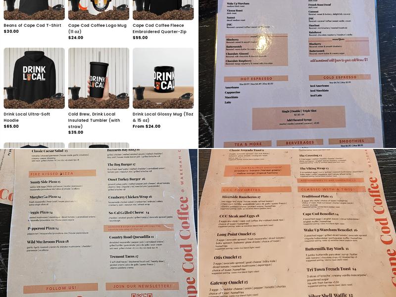 Cape Cod Coffee @ Wareham Crossing Menu