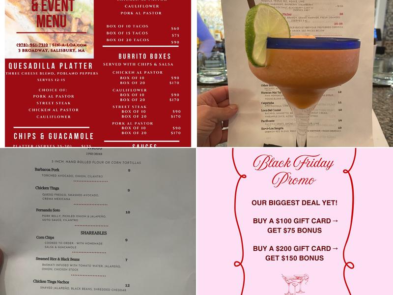 Sin·A·Loa Menu