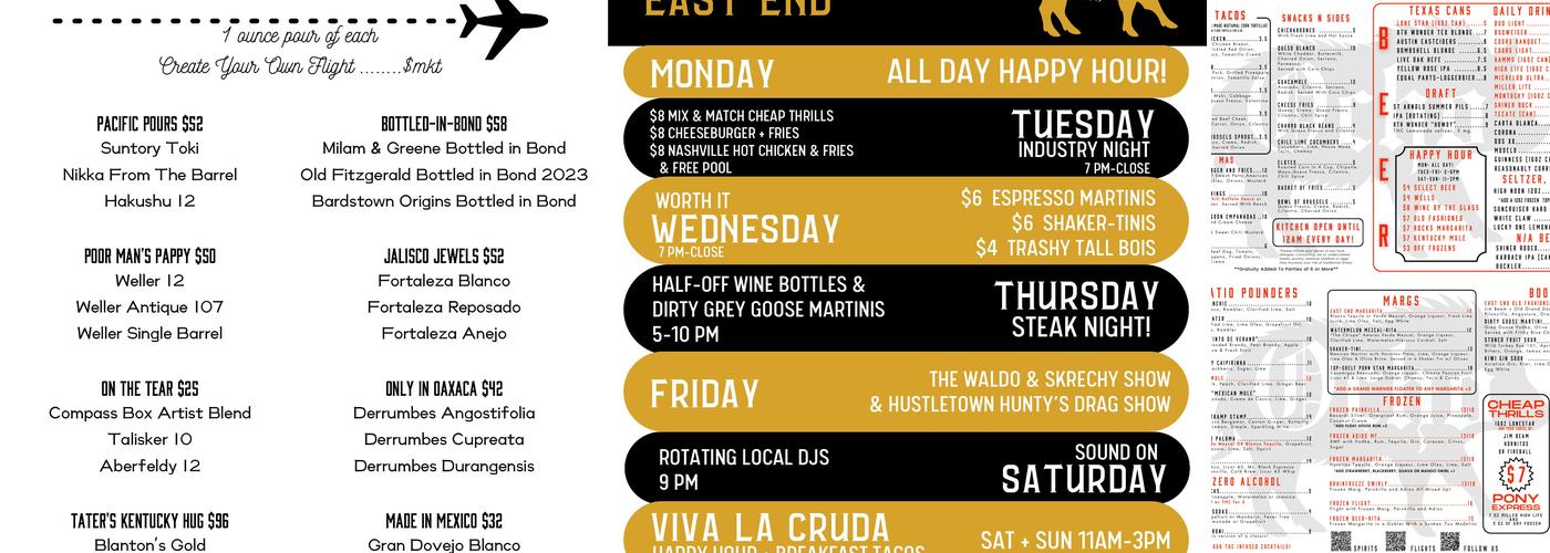 Eight Row Flint East End Menu