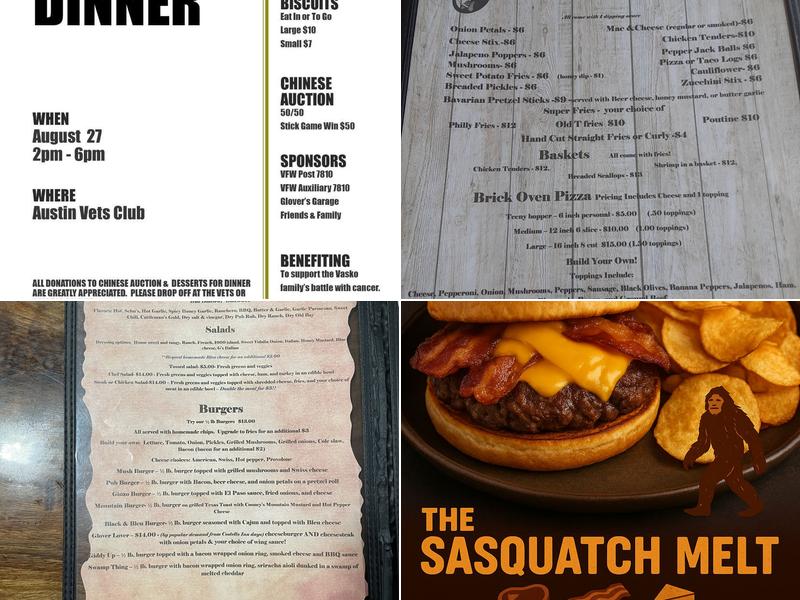 Potter County Pub Menu