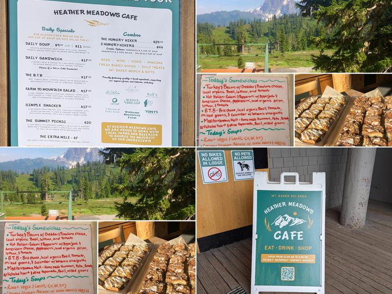 Heather Meadows Cafe Menu