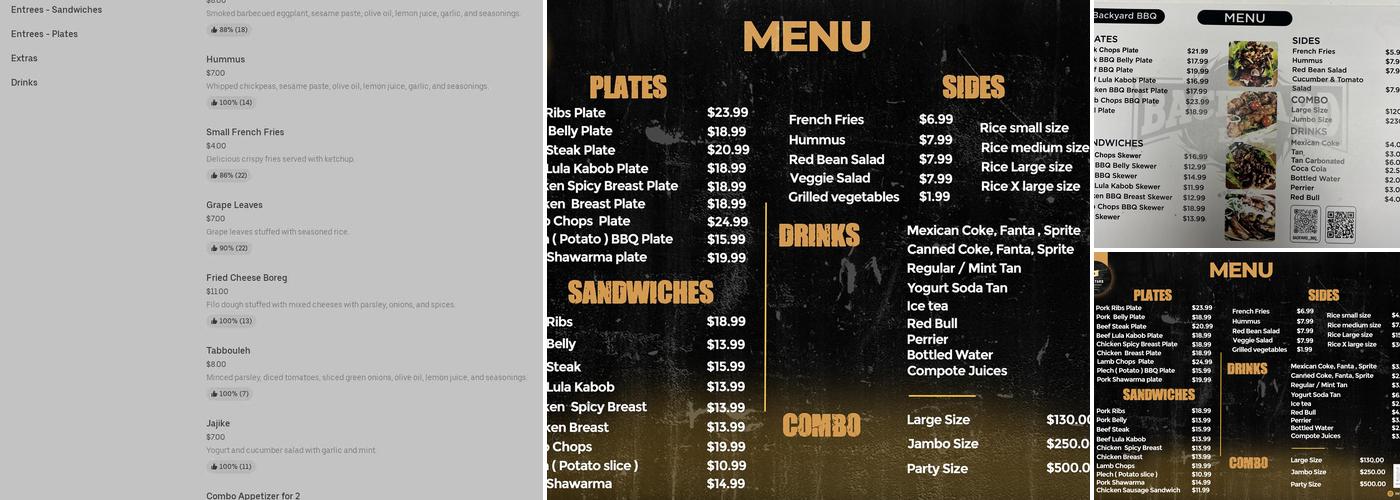 Backyard BBQ Menu