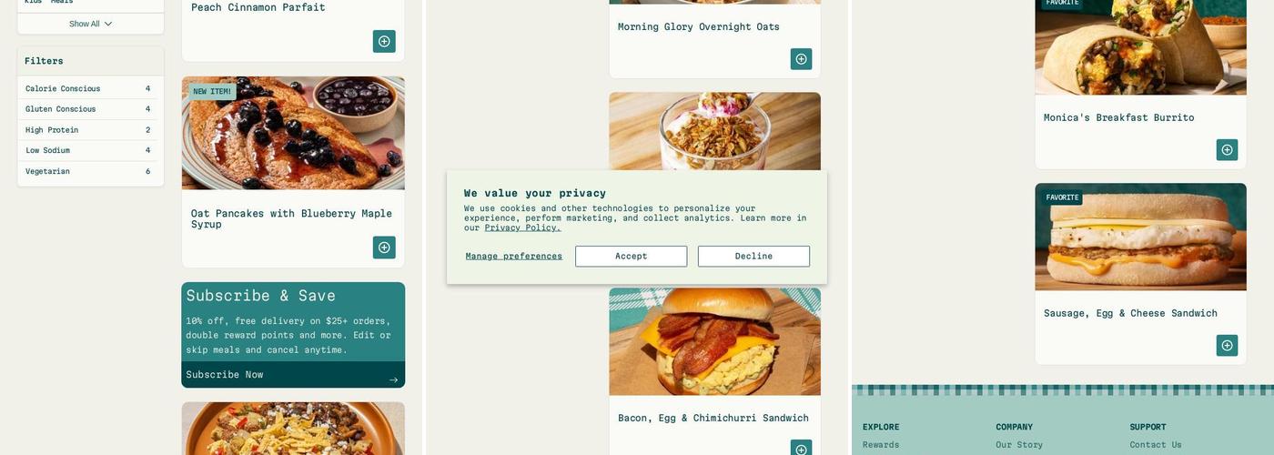 Everytable Menu