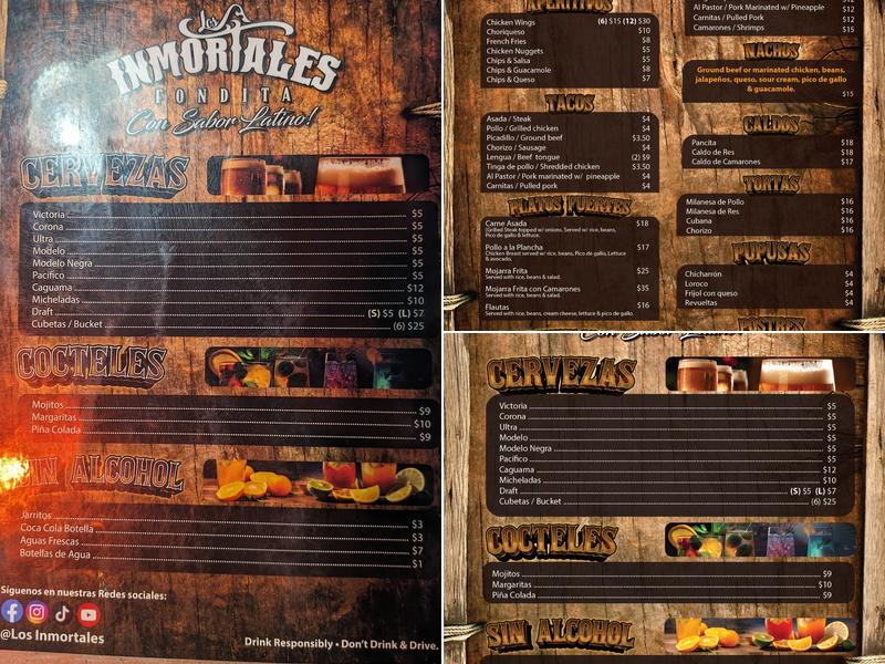 Los Inmortales Fondita Con Sabor Latino! Menu