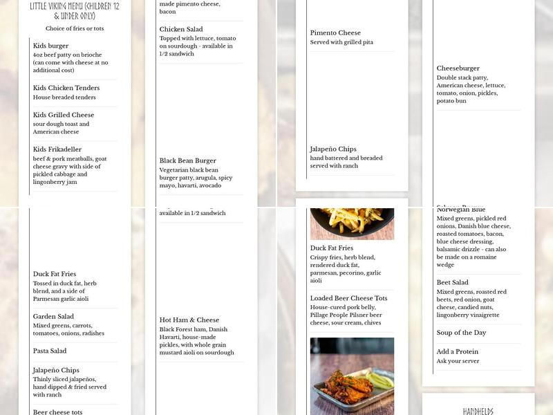 Norse Brewing Longhouse Menu