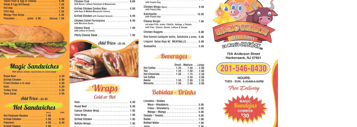 Magic Season deli & grill Menu