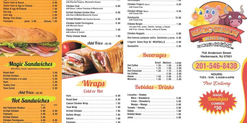 Magic Season deli & grill Menu