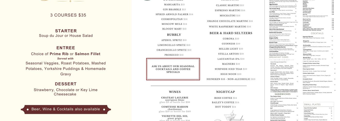 Café Diem Menu