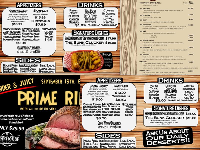 Bunkhouse Bar & Grill Menu
