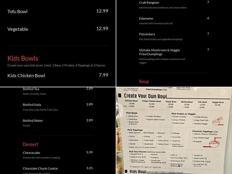 EVOWOK Menu